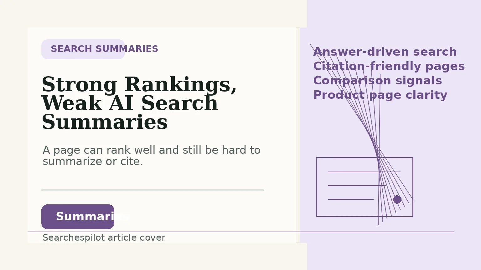 Ecommerce pages with strong rankings but weak AI search summaries